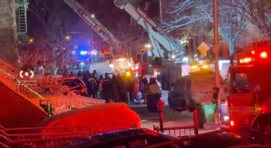 Firefighters battle Queens fire